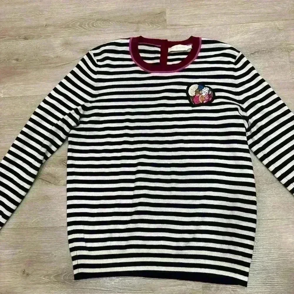 Tory Burch Iberia 💯% Cashmere Embellished Sweater size large